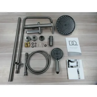 Душевая система DQ Bonn DA1703706 225 мм, со смесителем, графит